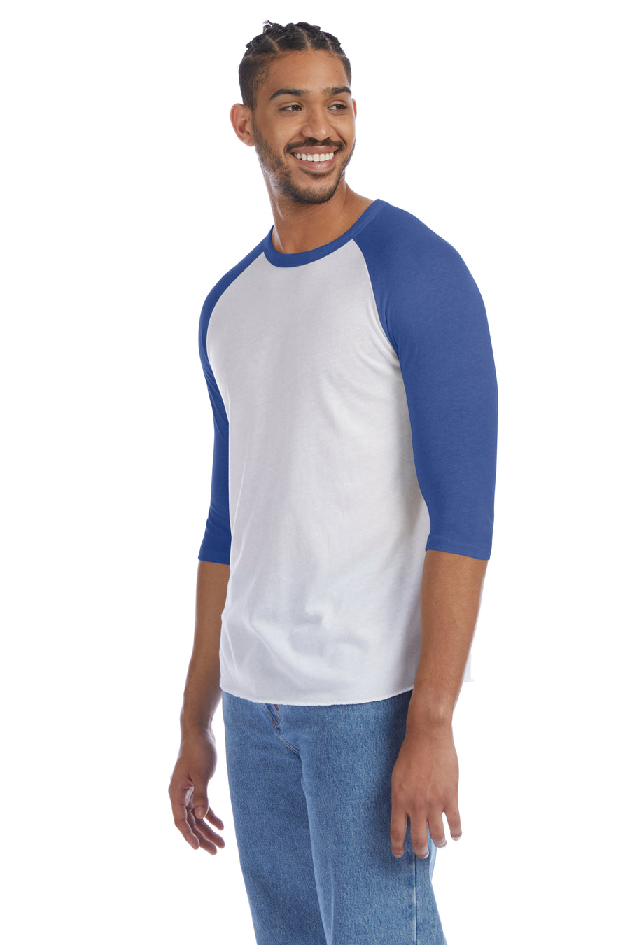 Men's Vintage Keeper Baseball T-Shirt - White / Vintage Royal