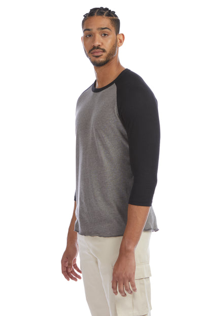 Men's Vintage Keeper Baseball T-Shirt - Vintage Coal / Black