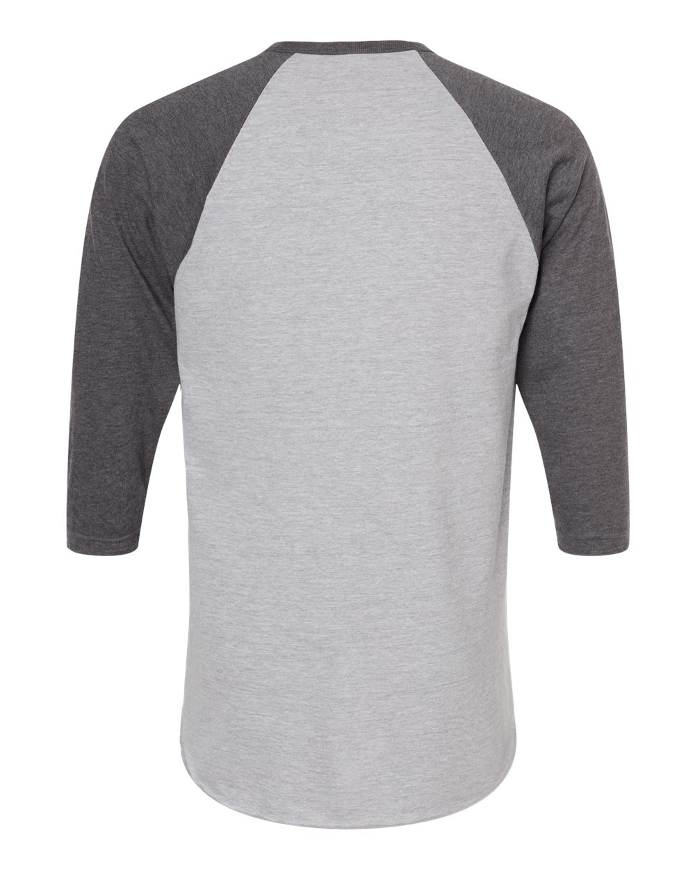 Unisex Fine Jersey Raglan Tee - Heather Gray / Heather Charcoal