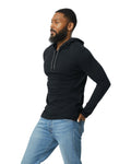 Unisex Lightweight Long-Sleeve Hooded T-Shirt - Black / Dark Gray