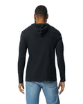 Unisex Lightweight Long-Sleeve Hooded T-Shirt - Black / Dark Gray