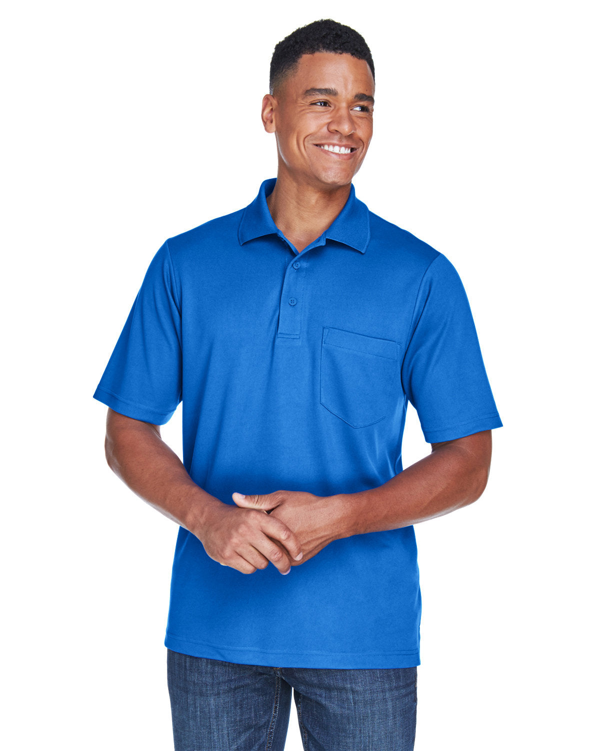 Men's Origin Performance Piqué Polo with Pocket - True Royal 438