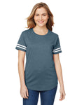 Heavy Cotton™ Women's Victory T-Shirt - Heather Navy / White