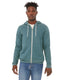 Bella + Canvas 3739 - Unisex Poly-Cotton Sponge Fleece Full-Zip Hoodie - Heather Deep Teal