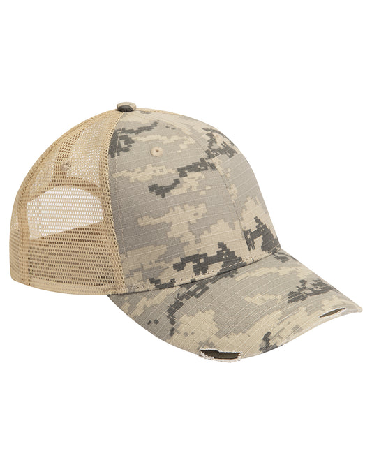 Distressed Ollie Cap - Digital Camo/Tan