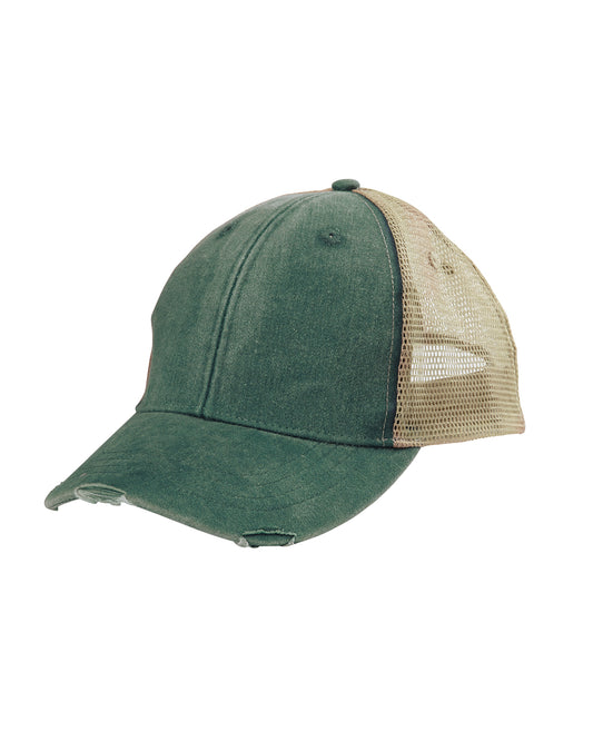 Distressed Ollie Cap - Forest / Tan