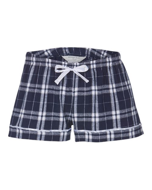 Boxercraft BY6501 Navy/ Silver Plaid — front