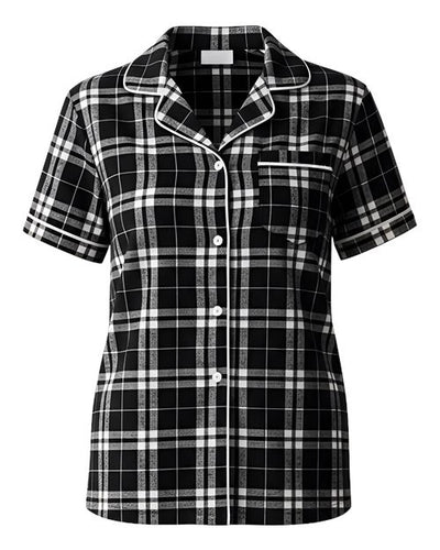 Boxercraft BW7101 Black/ White Plaid — front