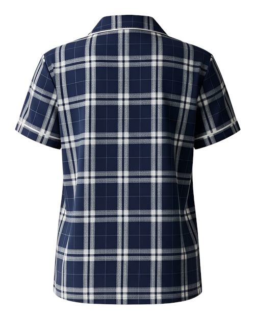 Boxercraft BW7101 Navy/ Silver Plaid — back