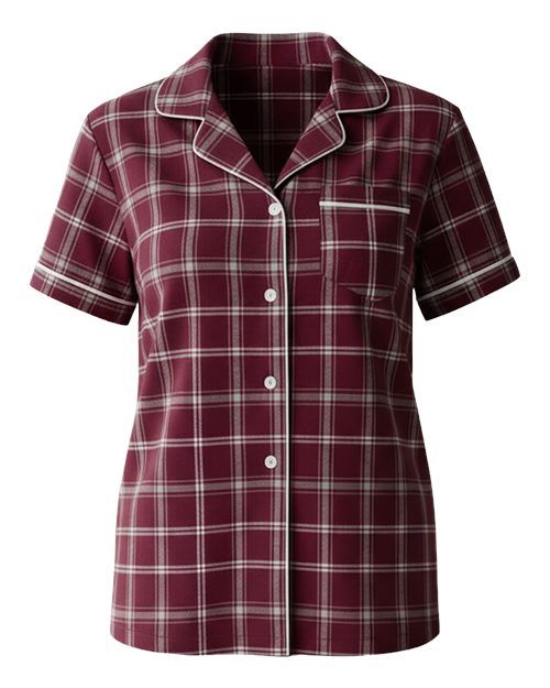 Boxercraft BW7101 Varsity Maroon Oxford Plaid — front