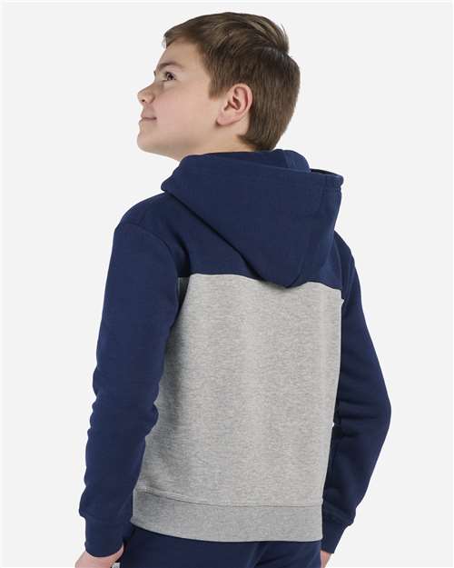 Boxercraft BY5404 Navy/ Oxford Heather — on model back