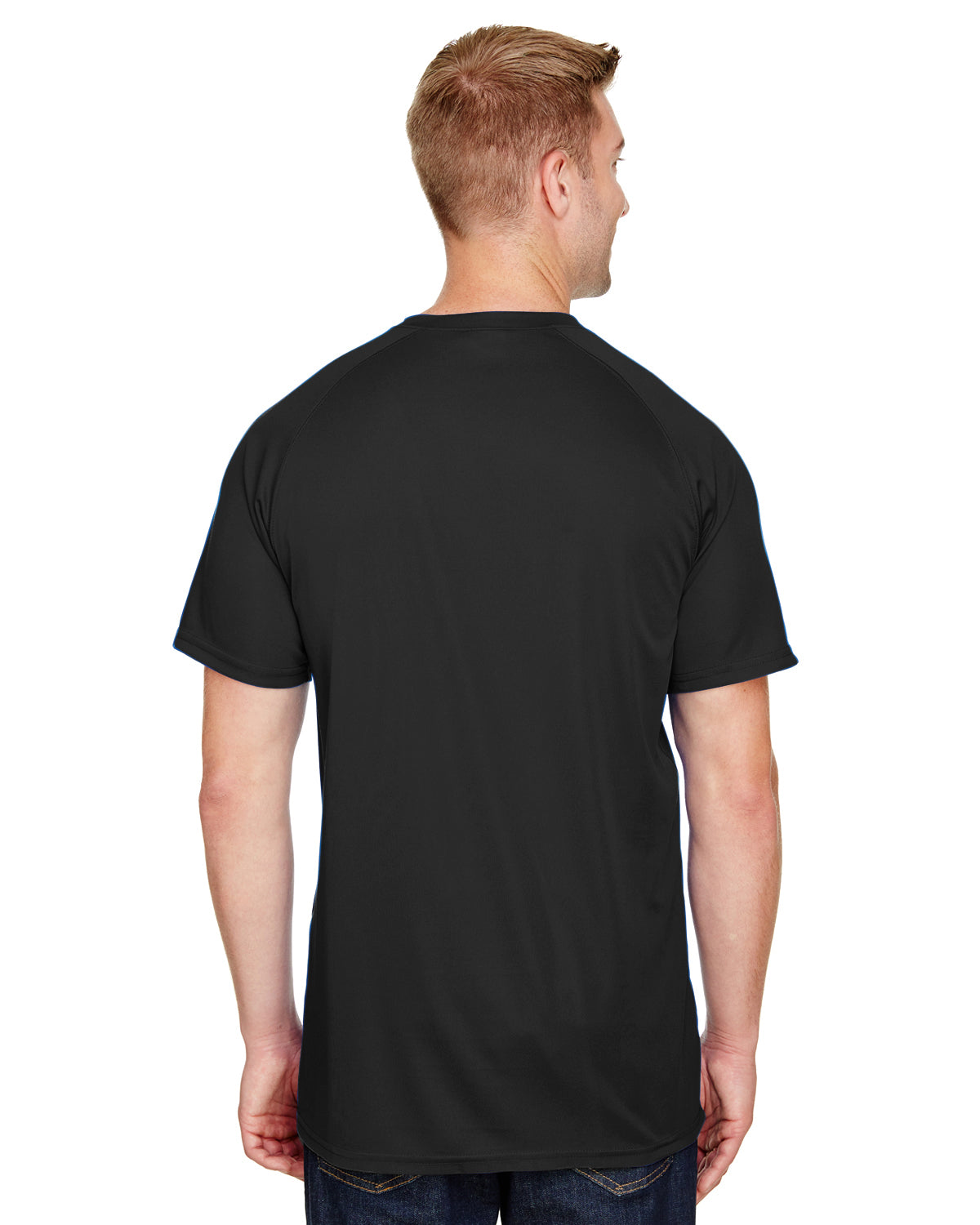 Unisex Attain 2-Button Baseball Jersey - Black