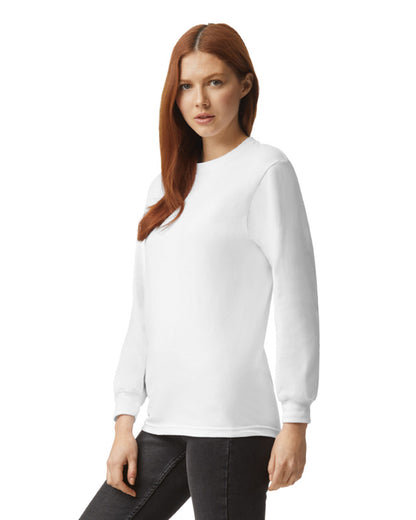 Unisex Heavyweight Cotton Long-Sleeve T-shirt - White
