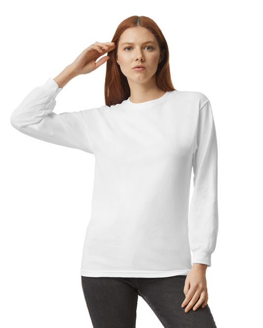Unisex Heavyweight Cotton Long-Sleeve T-shirt - White