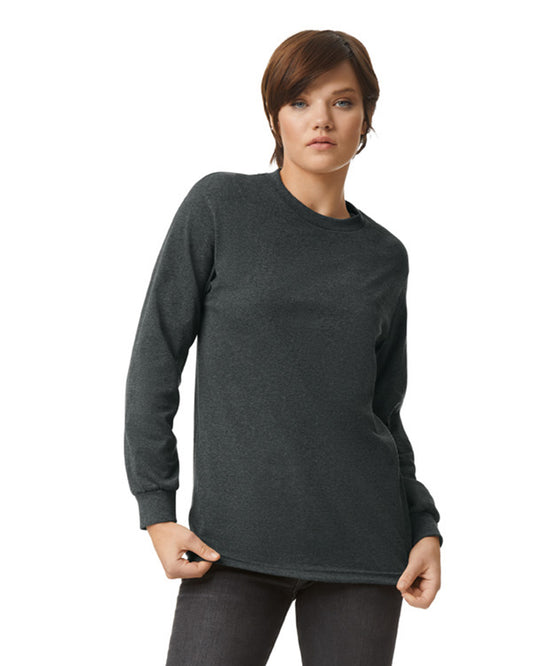 Unisex Heavyweight Cotton Long-Sleeve T-shirt - Charcoal Heather