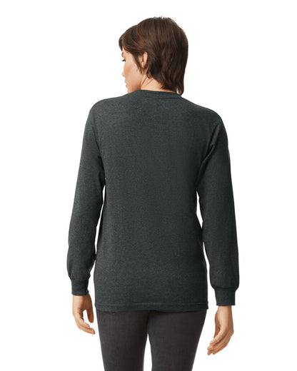 Unisex Heavyweight Cotton Long-Sleeve T-shirt - Charcoal Heather