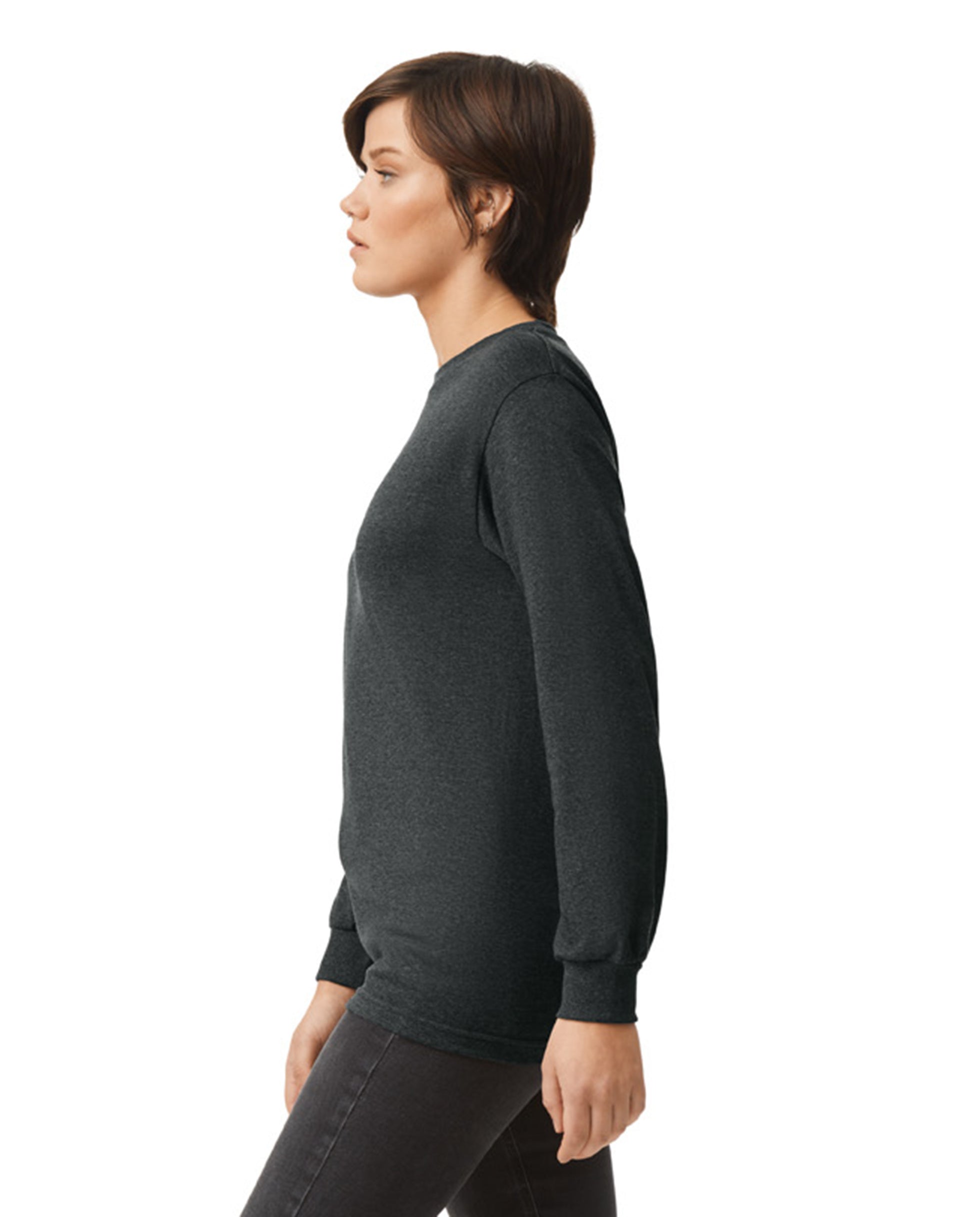 Unisex Heavyweight Cotton Long-Sleeve T-shirt - Charcoal Heather