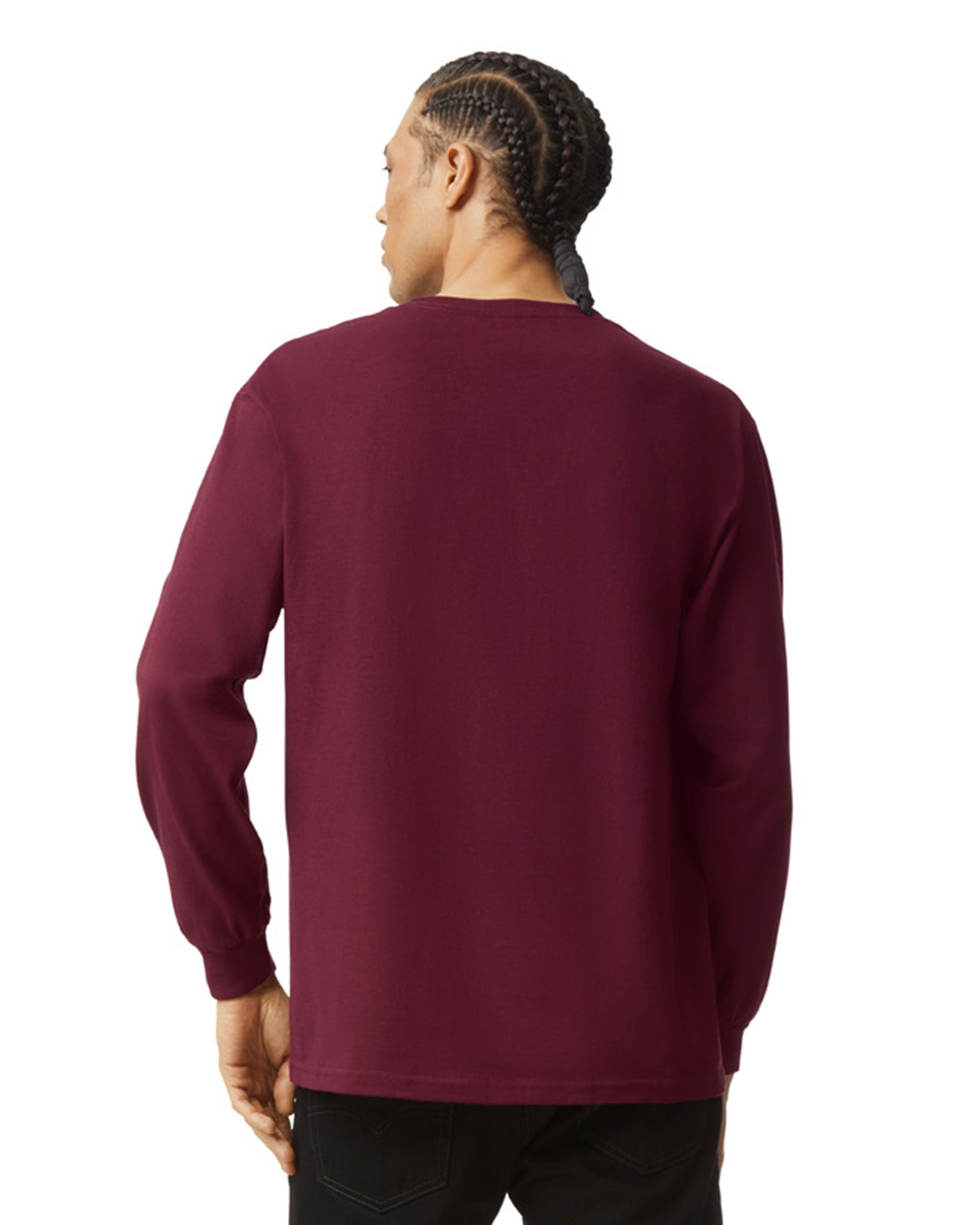 Unisex Heavyweight Cotton Long-Sleeve T-shirt - Burgundy