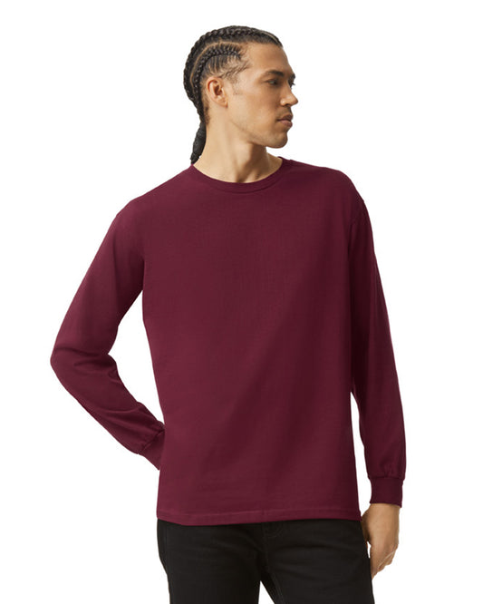 Unisex Heavyweight Cotton Long-Sleeve T-shirt - Burgundy