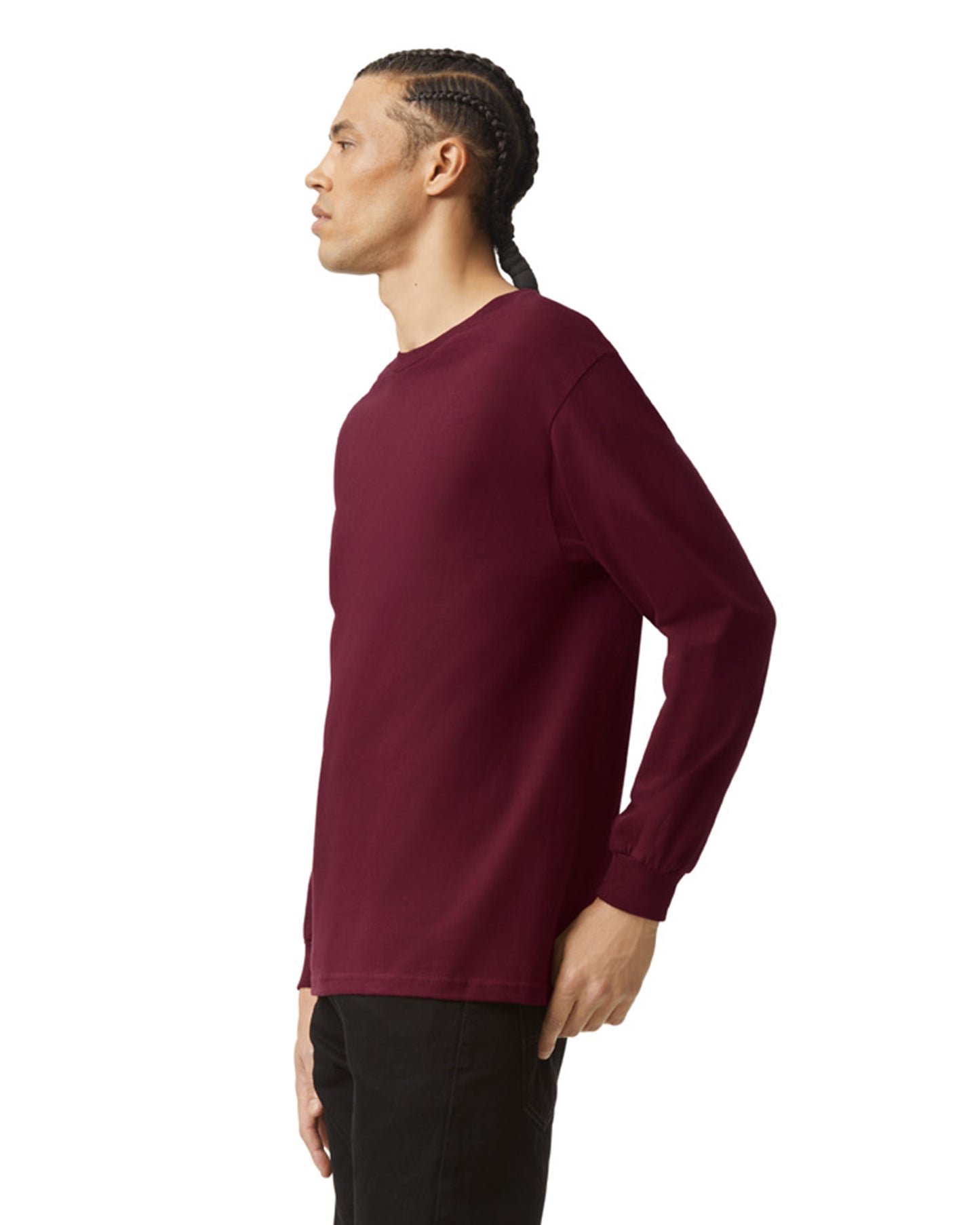 Unisex Heavyweight Cotton Long-Sleeve T-shirt - Burgundy