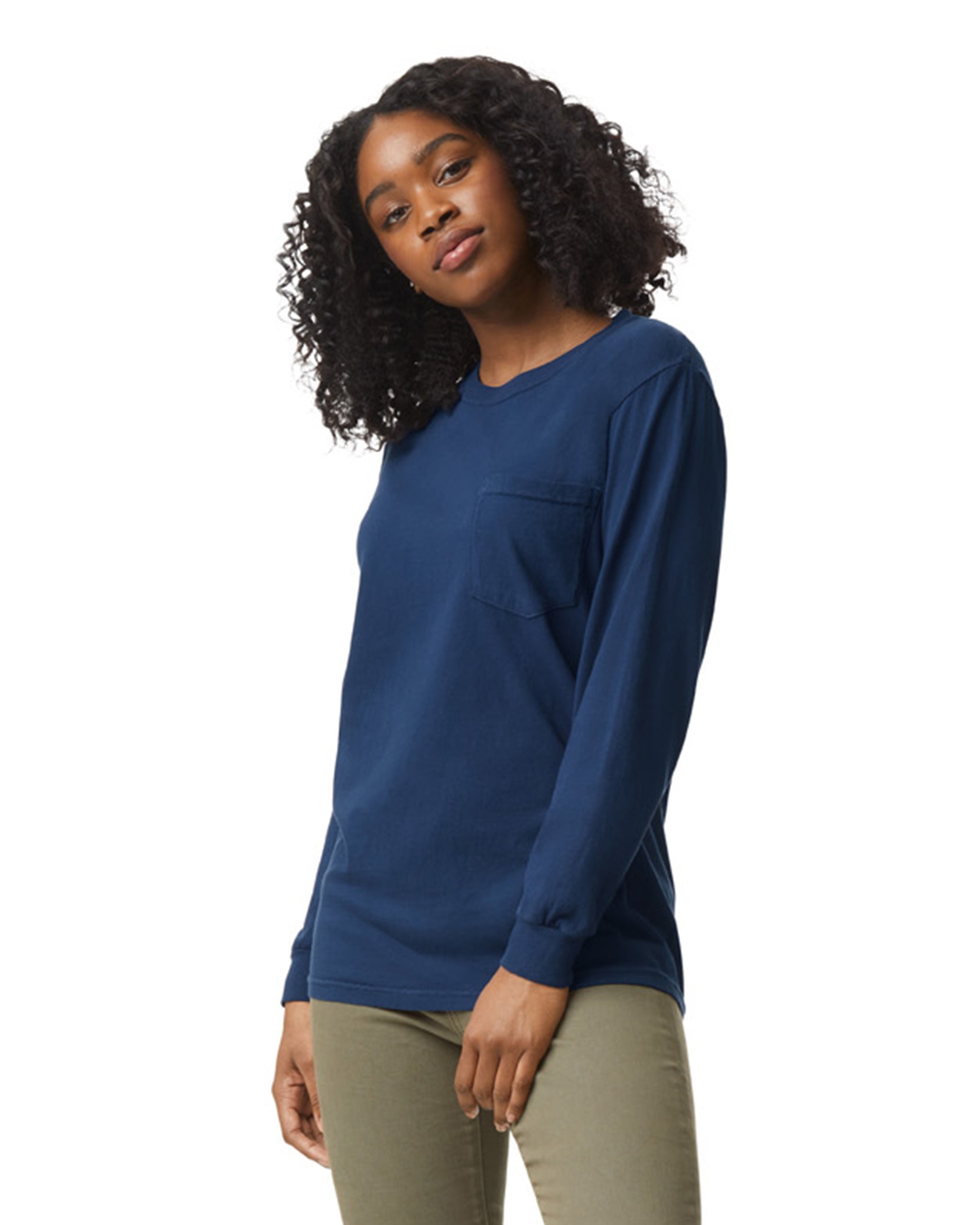 Unisex Heavyweight RS Long-Sleeve Pocket T-Shirt - True Navy