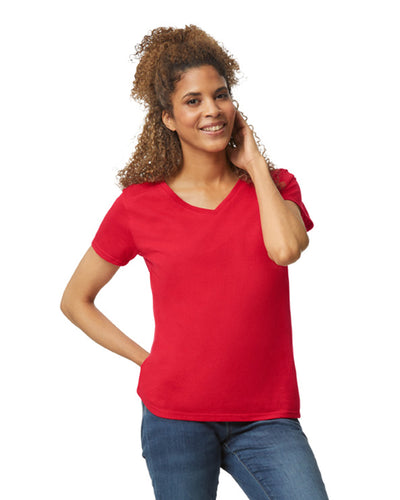 Women's Heavy Cotton™ V-Neck T-Shirt - Red