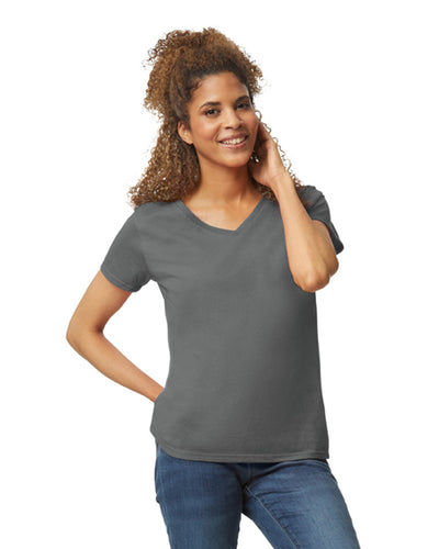 Women's Heavy Cotton™ V-Neck T-Shirt - Charcoal