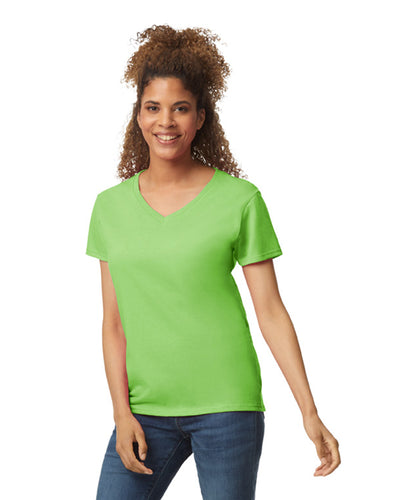 Women's Heavy Cotton™ V-Neck T-Shirt - Lime