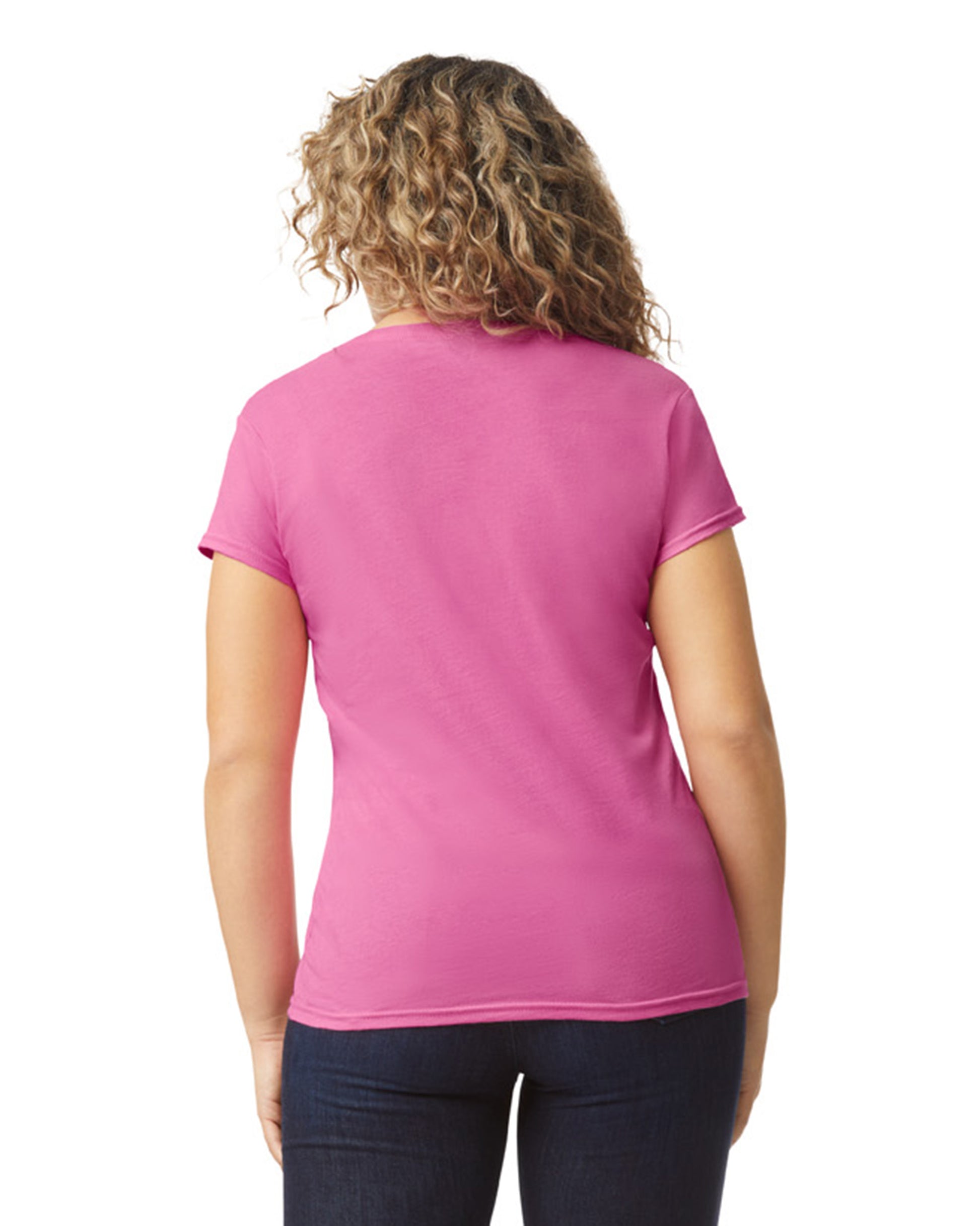 Women's SoftStyle® Fitted V-Neck T-Shirt - Azalea