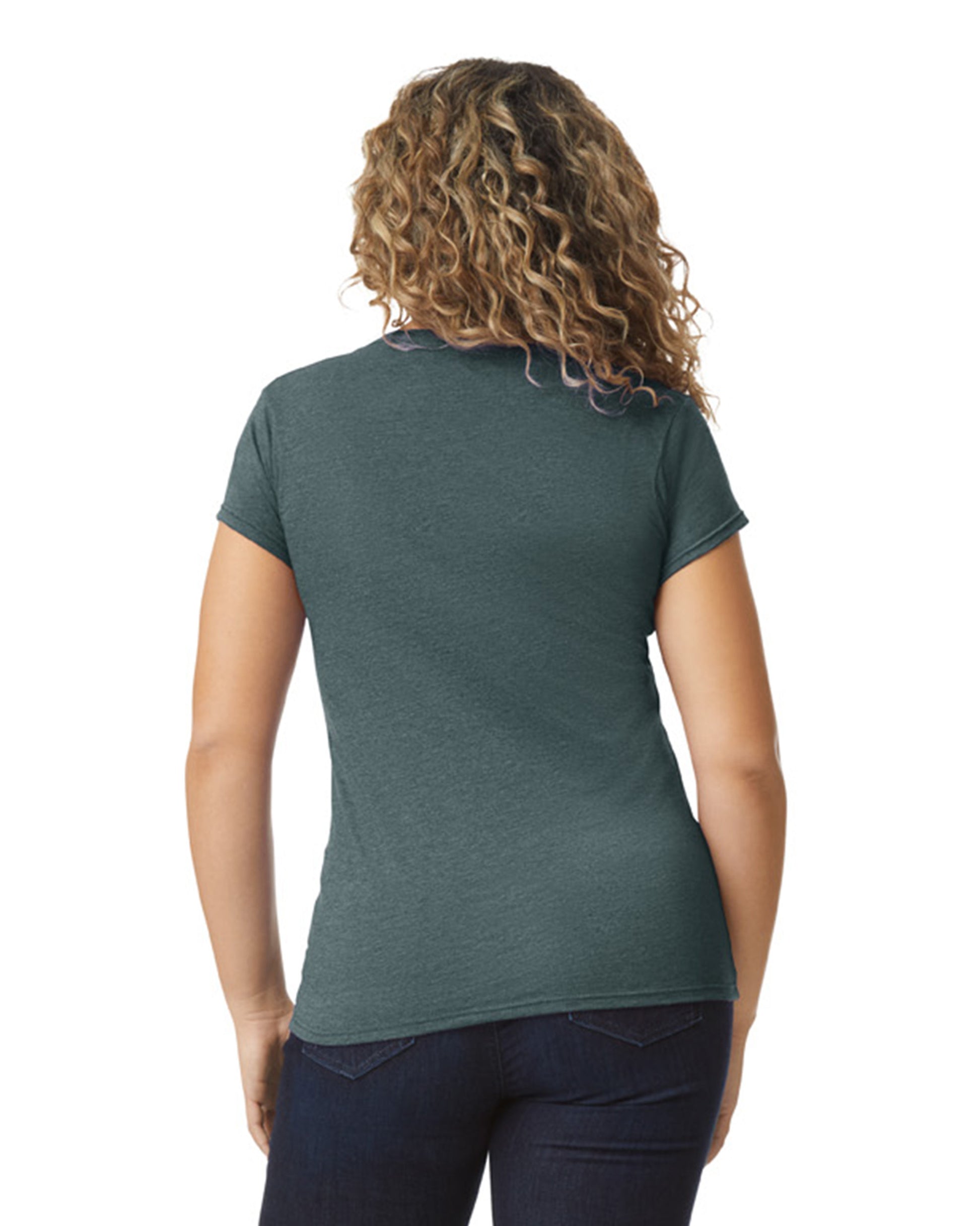 Women's SoftStyle® Fitted V-Neck T-Shirt - Dark Heather