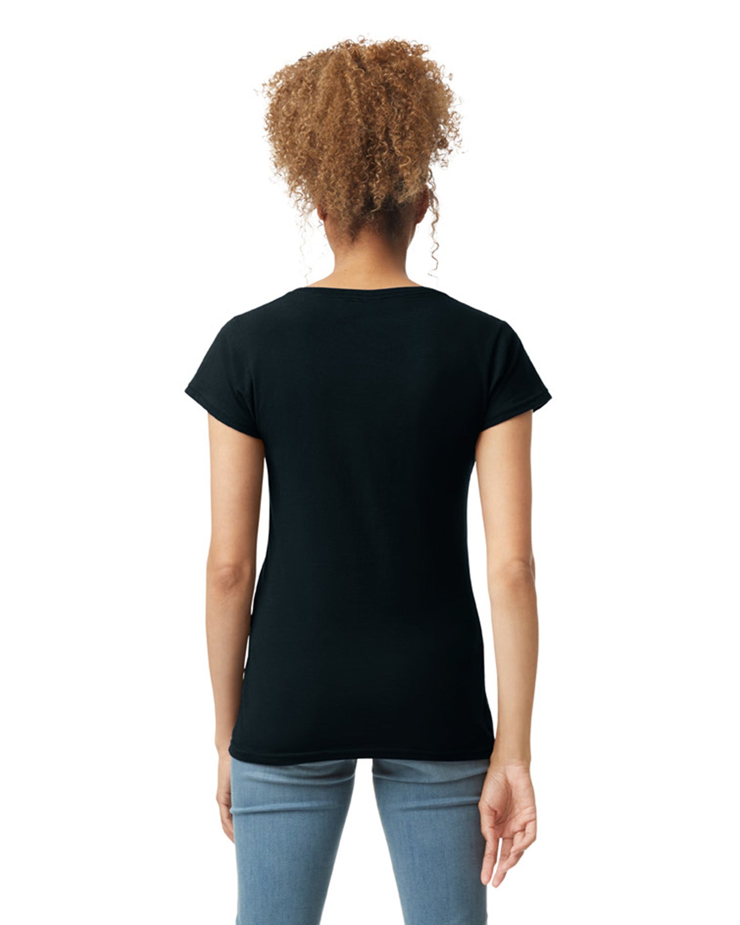 Women's SoftStyle® Fitted V-Neck T-Shirt - Black