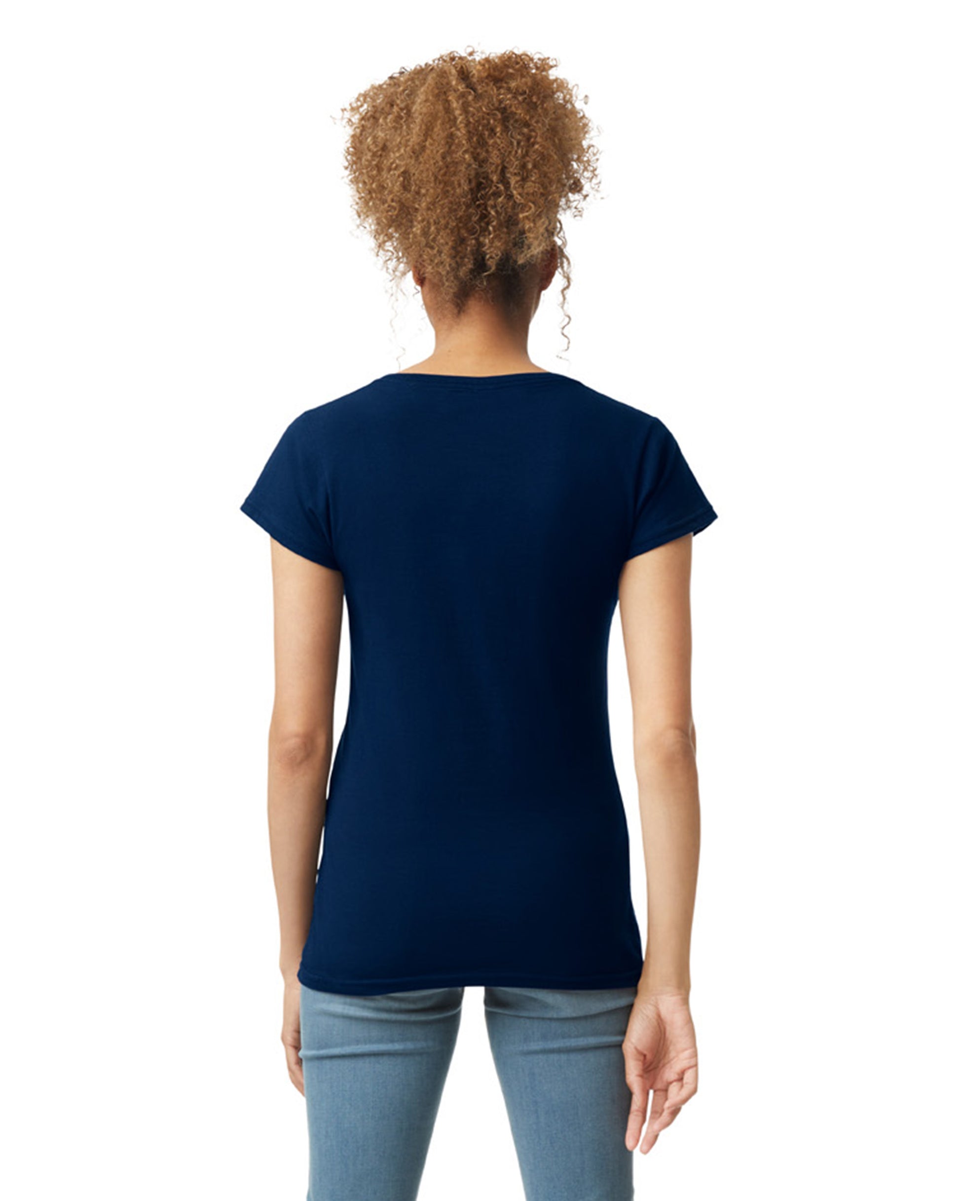 Women's SoftStyle® Fitted V-Neck T-Shirt - Navy