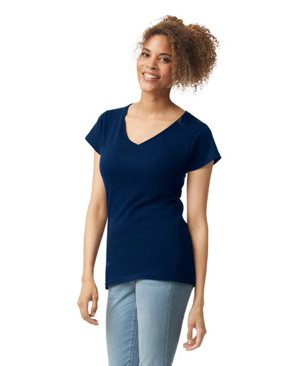 Women's SoftStyle® Fitted V-Neck T-Shirt - Navy