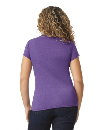 Women's SoftStyle® Fitted V-Neck T-Shirt - Heather Purple