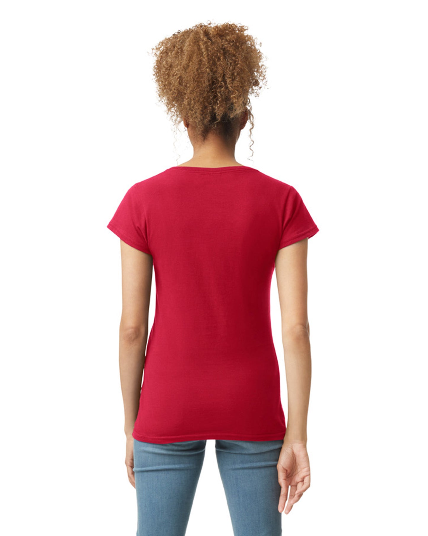 Women's SoftStyle® Fitted V-Neck T-Shirt - Cherry Red