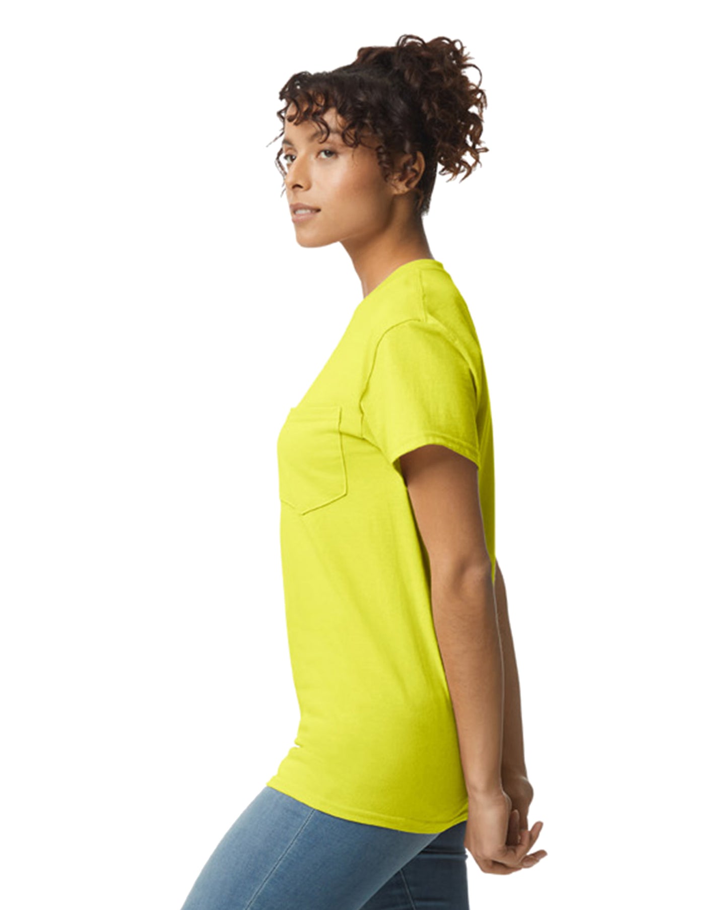 Unisex Ultra Cotton® Pocket T-Shirt - High Viz Safety Green