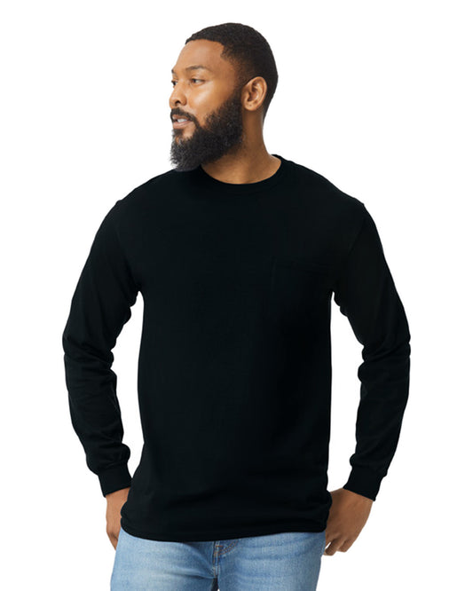 Unisex Ultra Cotton® Long-Sleeve Pocket T-Shirt - Black