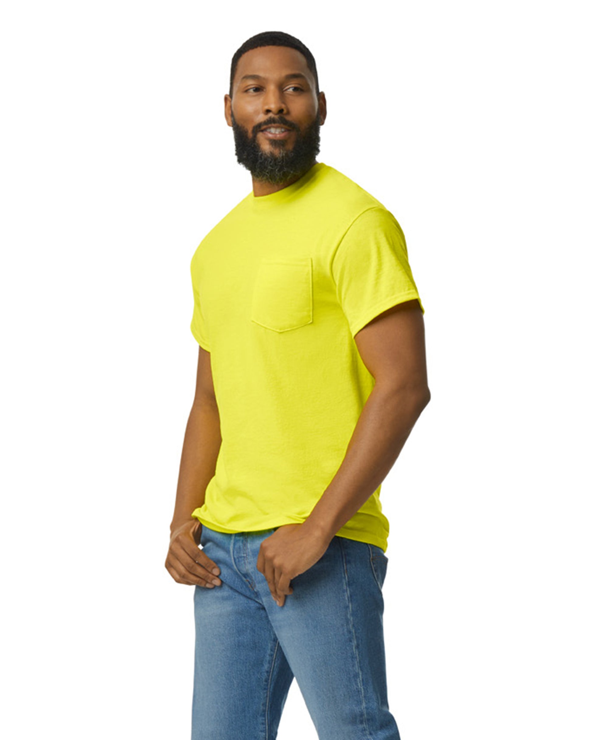 Unisex Heavy Cotton™ Pocket T-Shirt - Safety Green