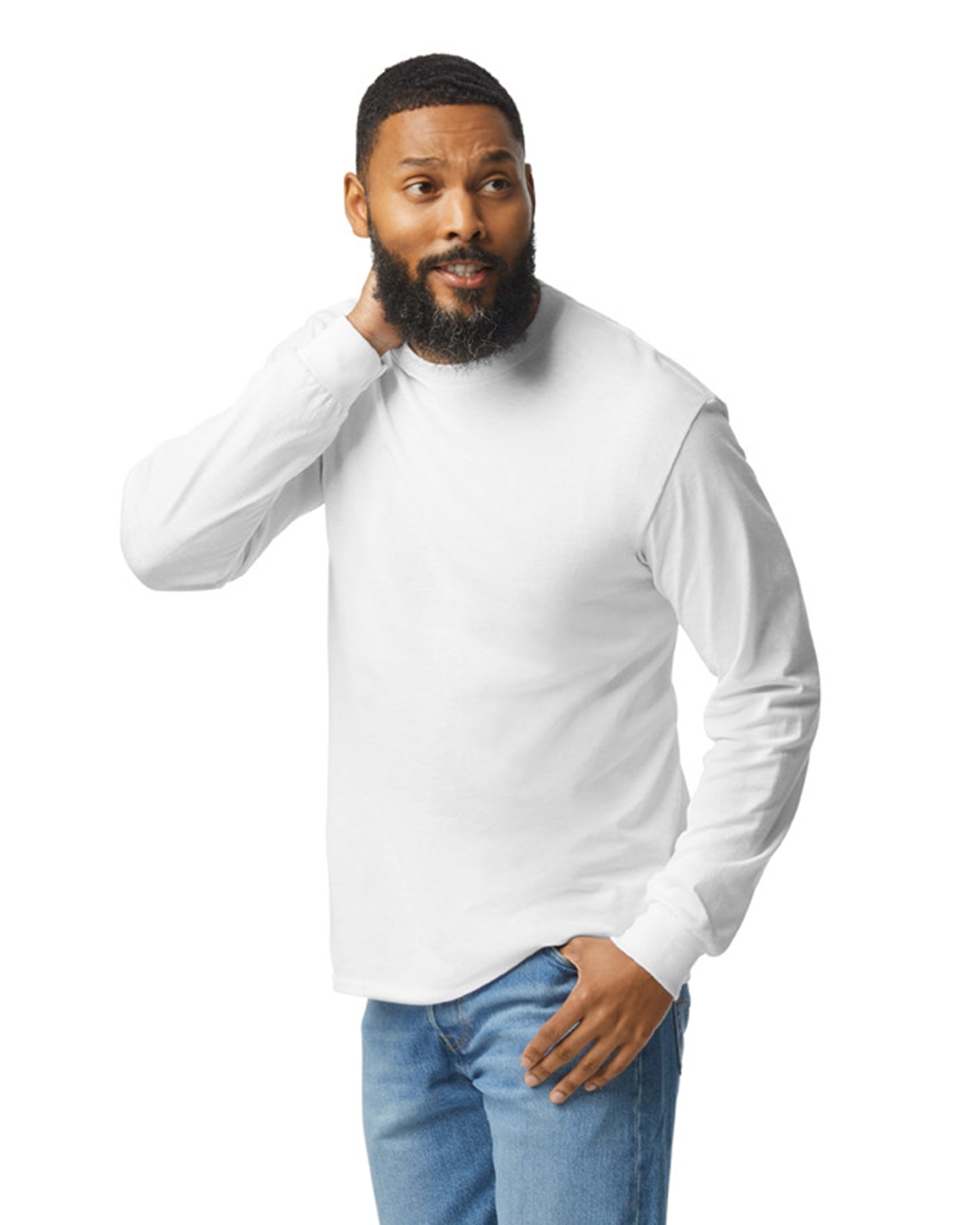 Unisex 50/50 Long-Sleeve T-Shirt - White
