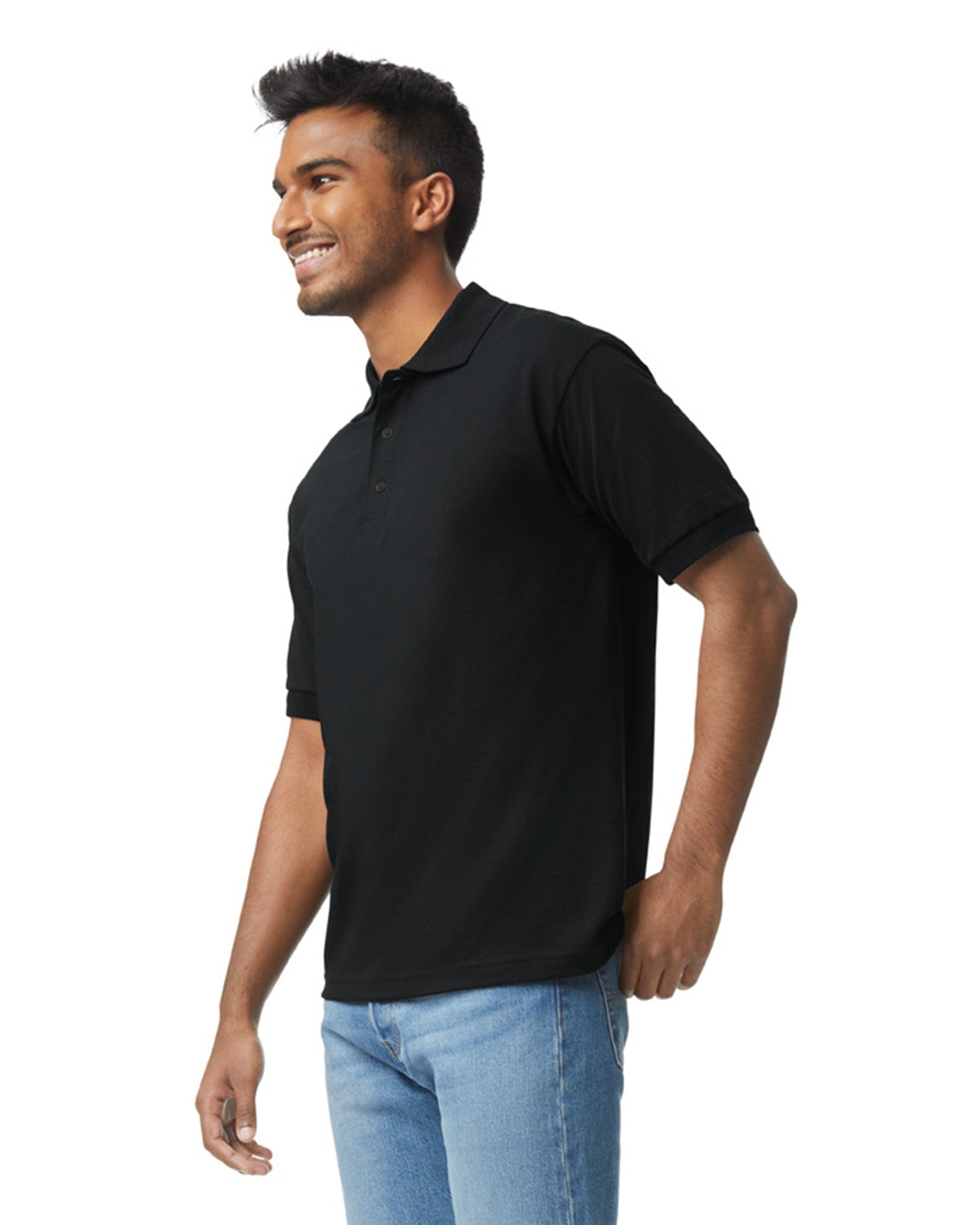 Unisex 50/50 Jersey Polo - Black