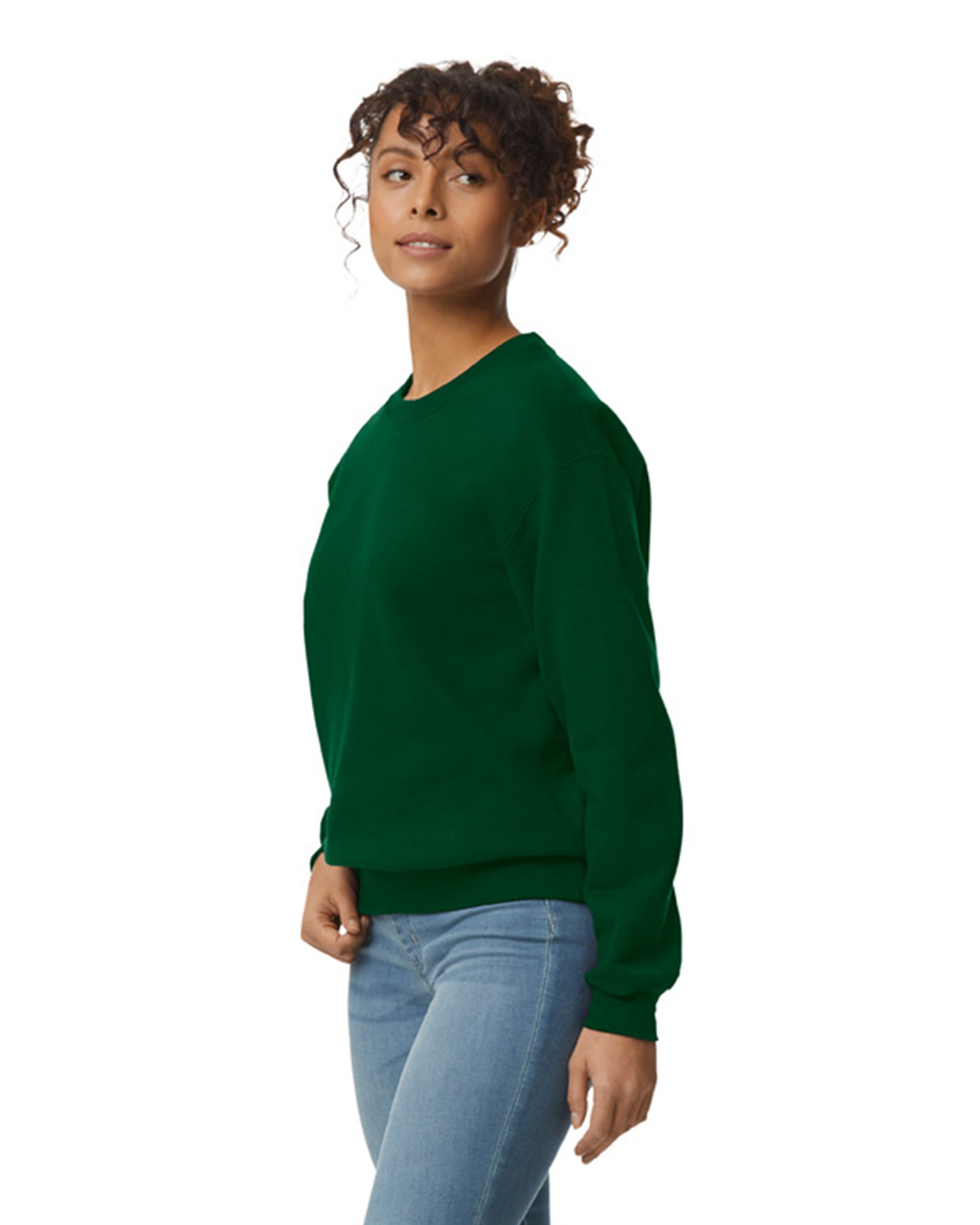 Unisex DryBlend® 50/50 Fleece Crew - Forest Green