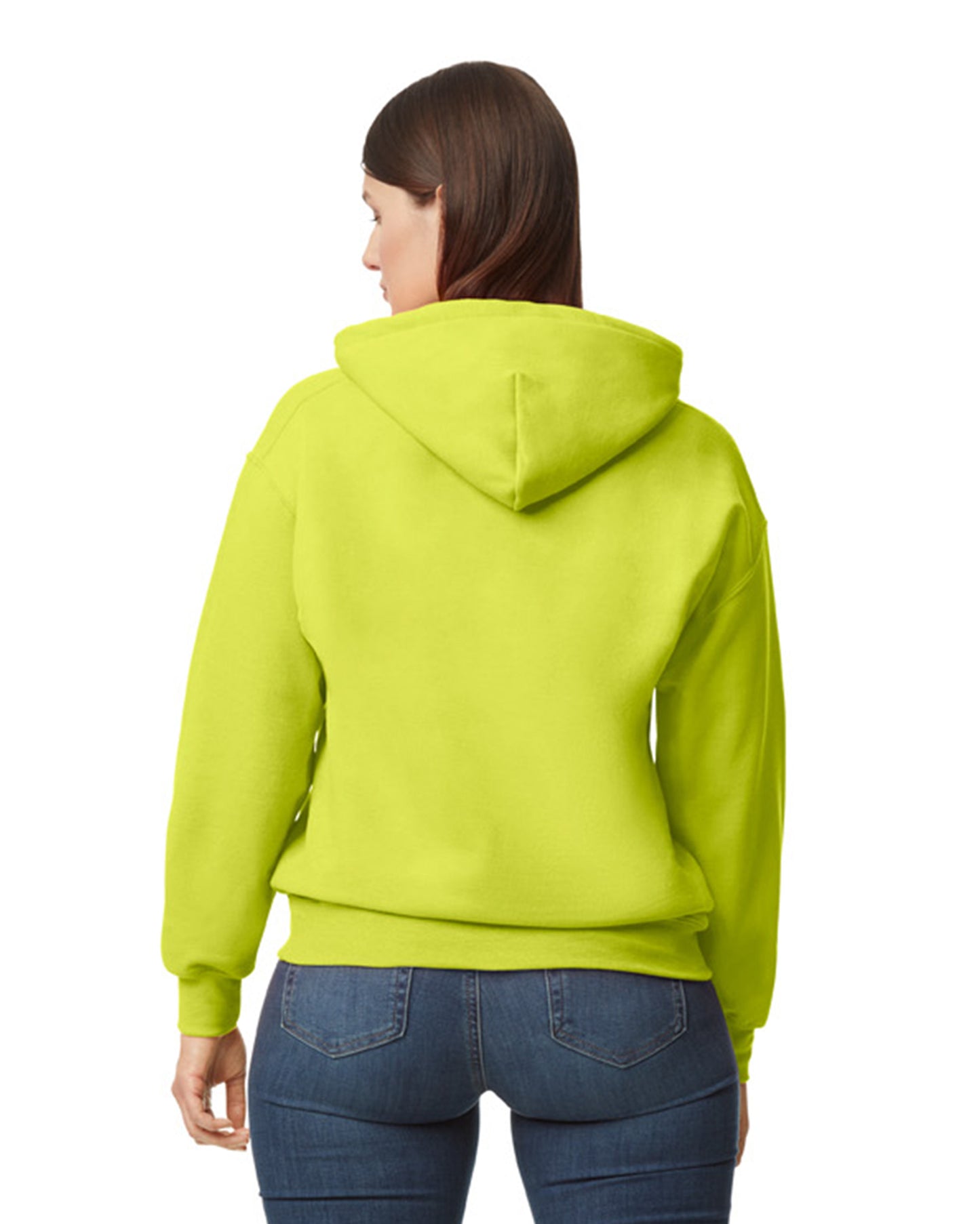 Unisex DryBlend®  50/50 Hoodie - High Viz Safety Green