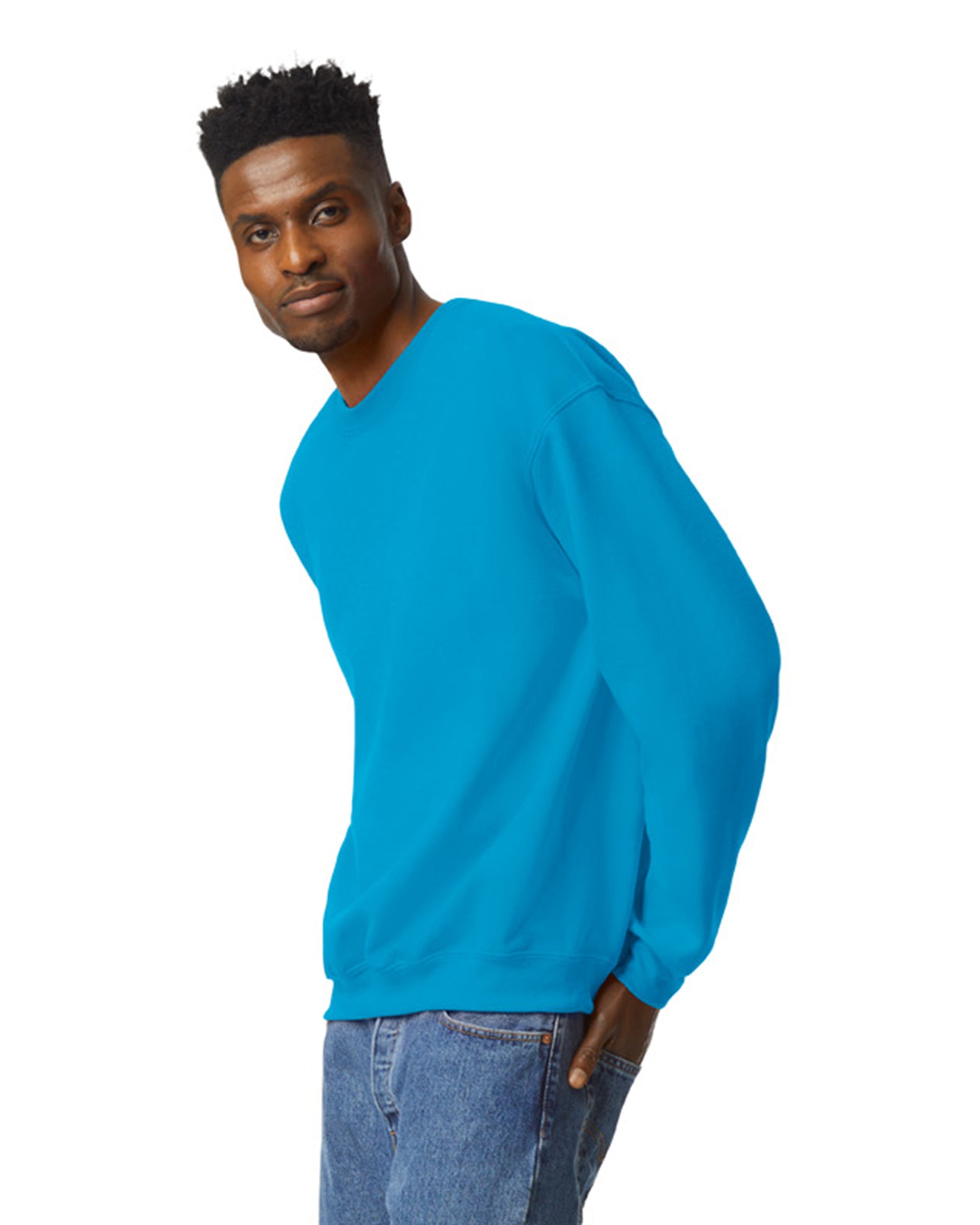 Unisex Heavy Blend���  50/50 Fleece Crew - Sapphire