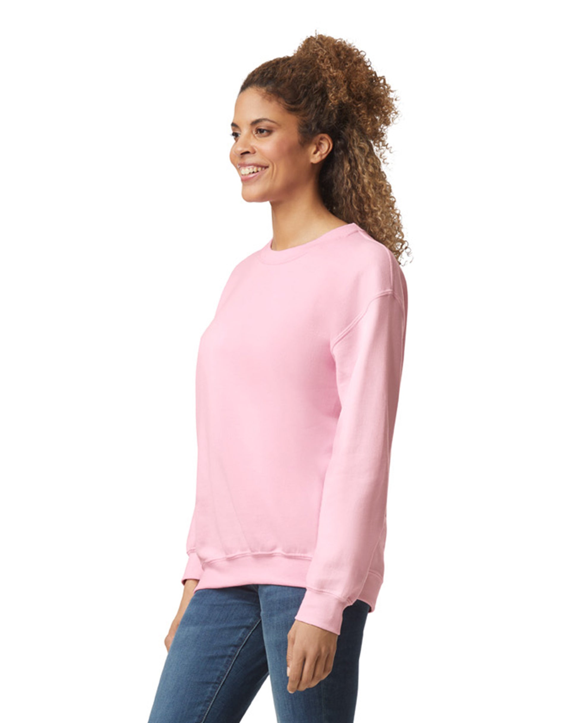 Unisex Heavy Blend���  50/50 Fleece Crew - Light Pink