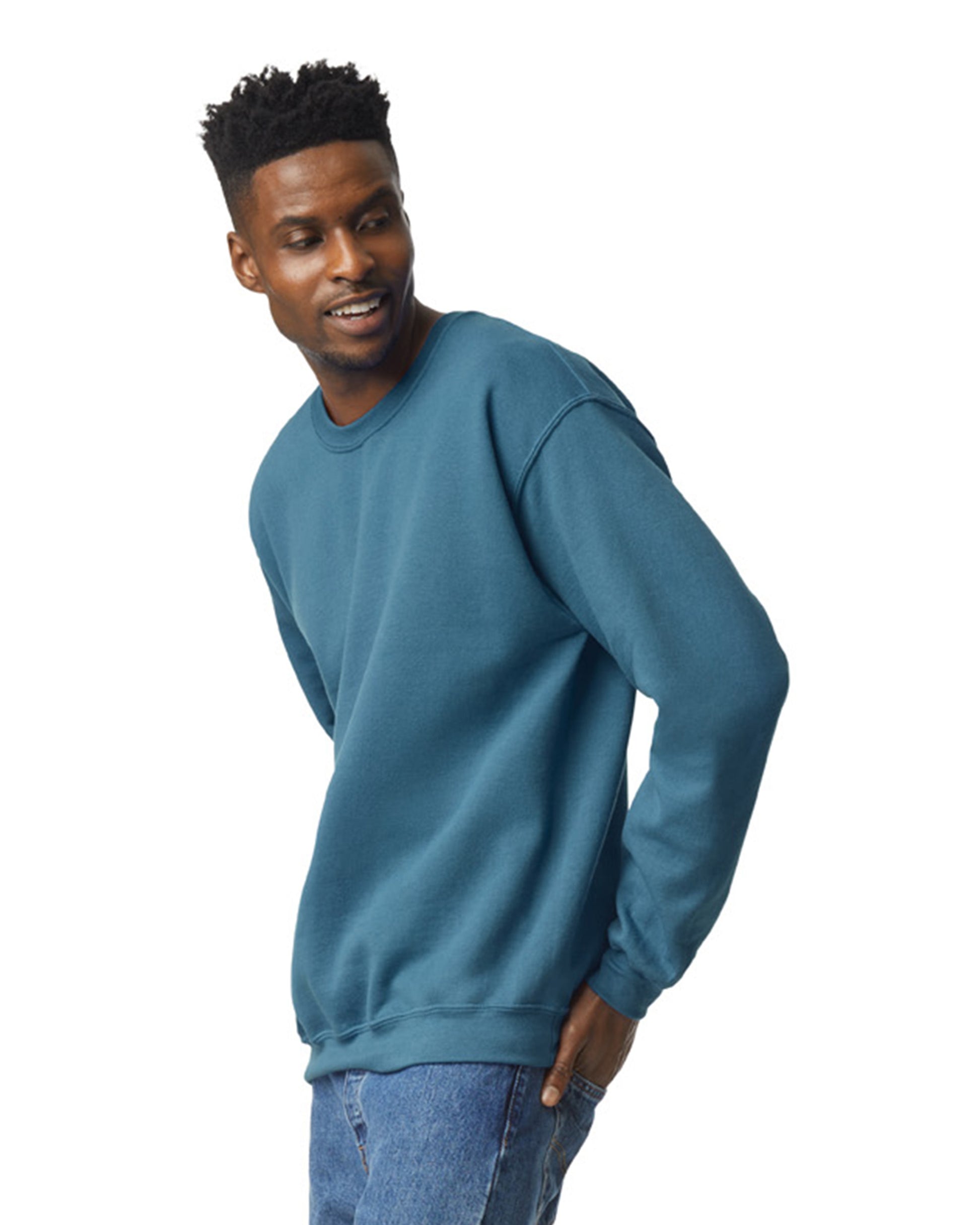 Unisex Heavy Blend���  50/50 Fleece Crew - Indigo Blue