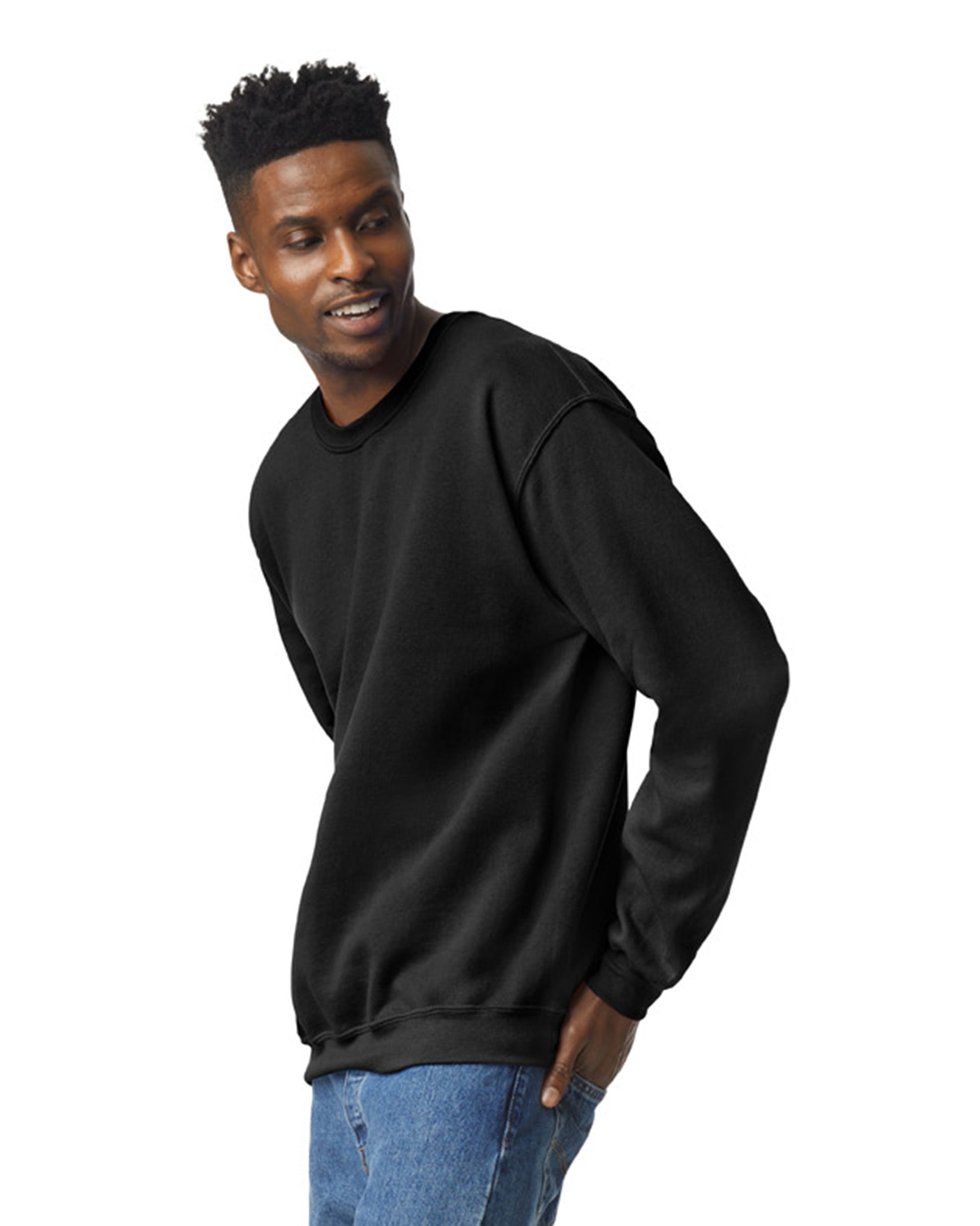 Unisex Heavy Blend���  50/50 Fleece Crew - Black