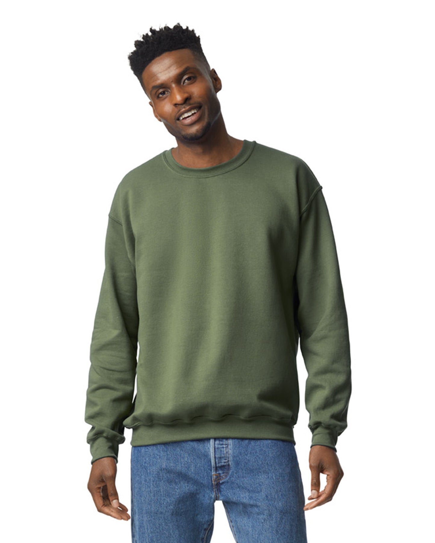 Unisex Heavy Blend���  50/50 Fleece Crew - Military Green