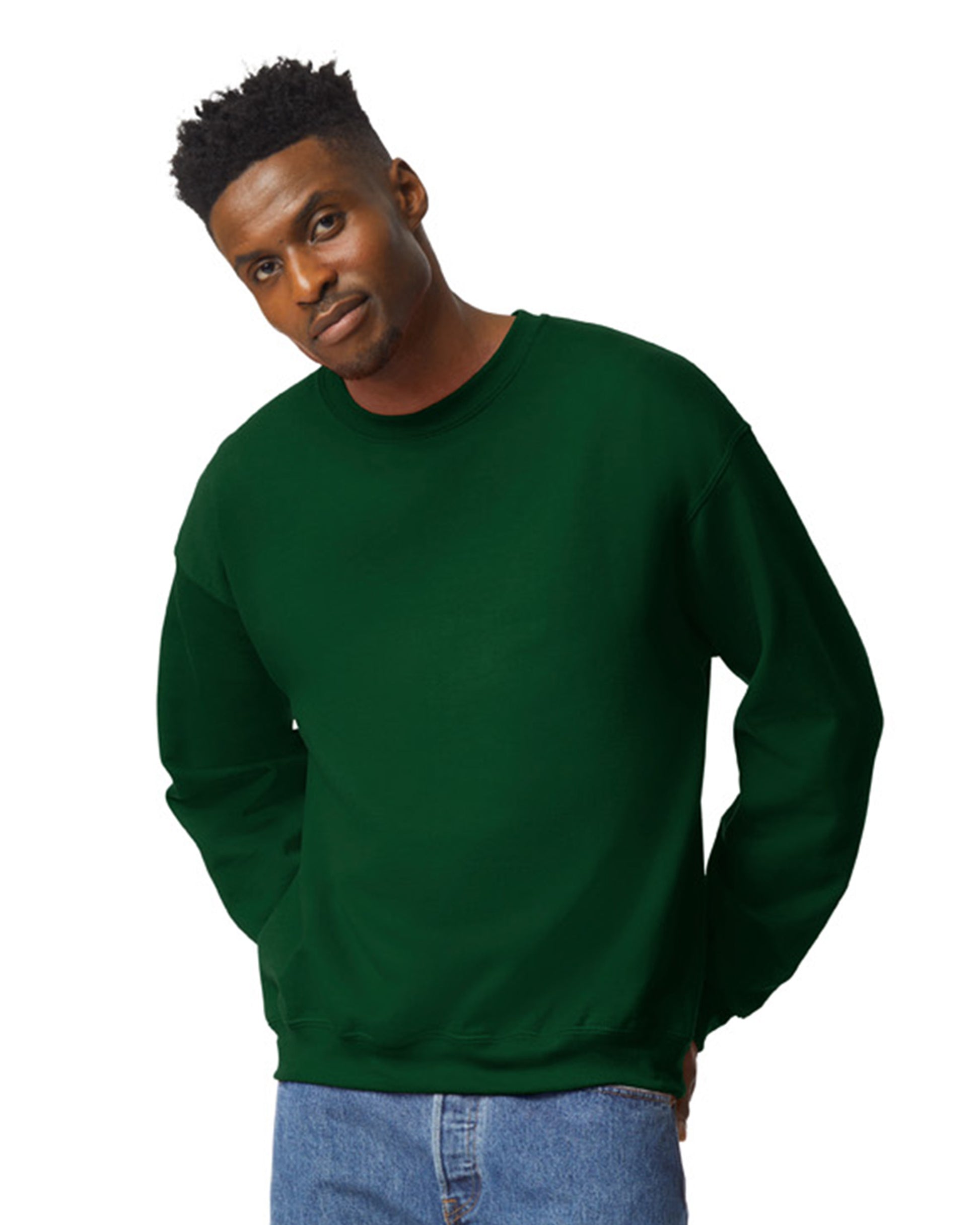 Unisex Heavy Blend���  50/50 Fleece Crew - Forest Green