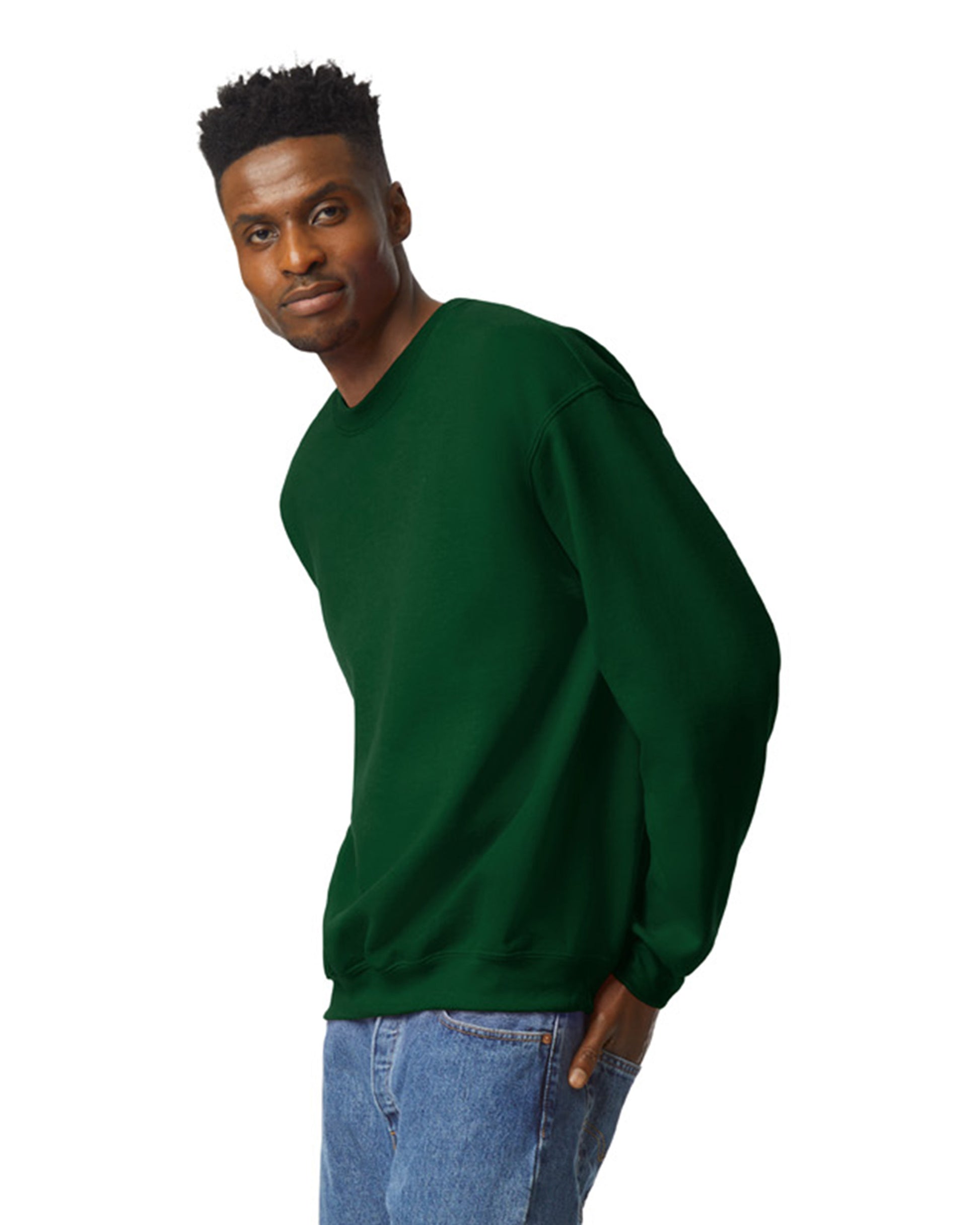Unisex Heavy Blend���  50/50 Fleece Crew - Forest Green