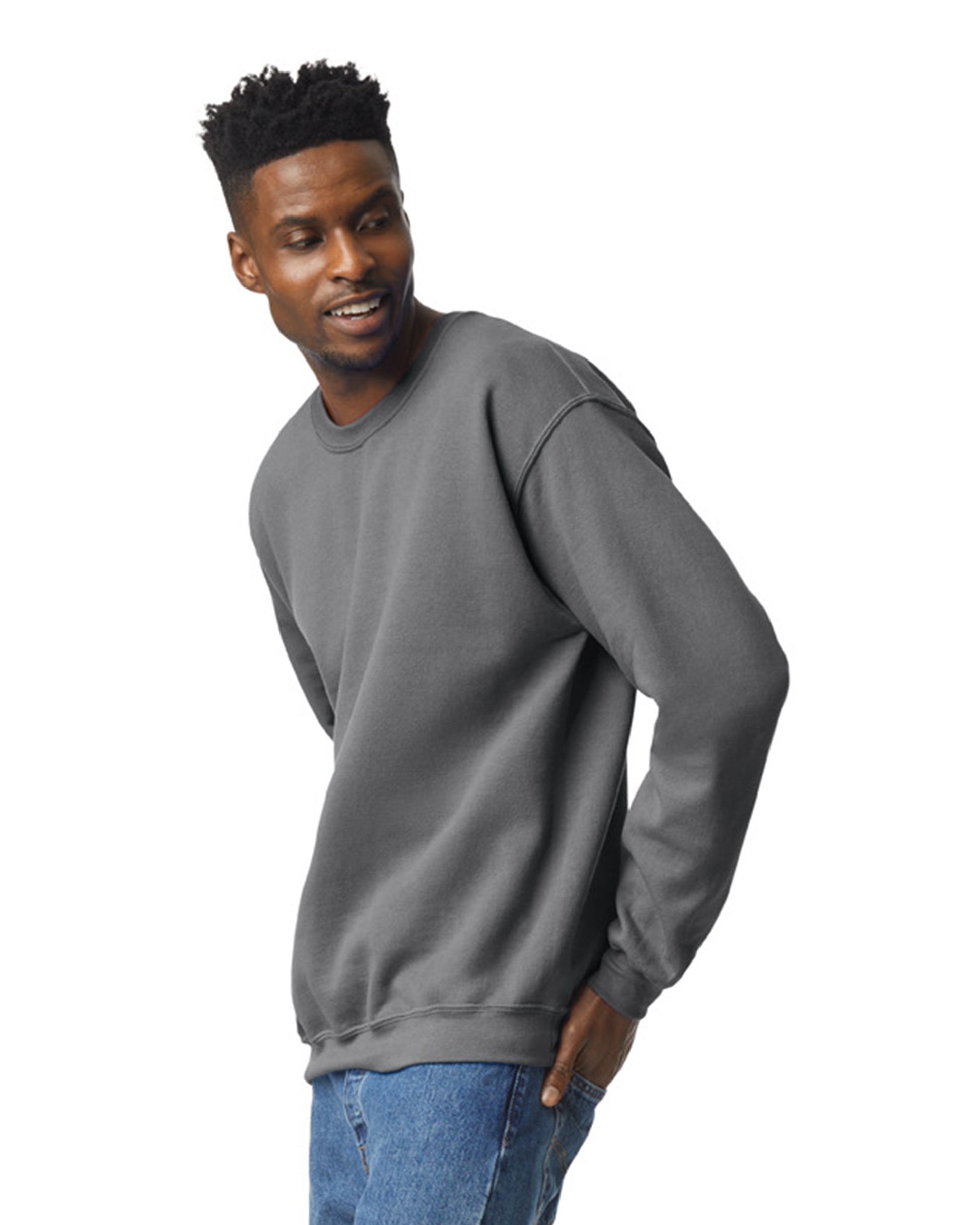 Unisex Heavy Blend���  50/50 Fleece Crew - Charcoal